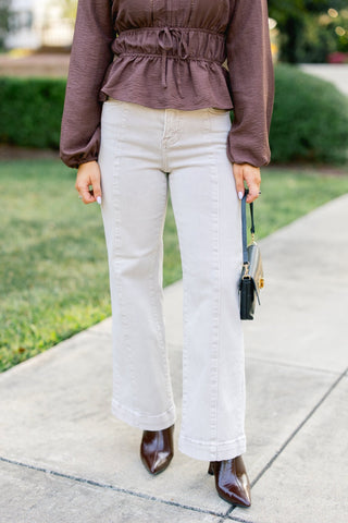 Let's Go Almond Cropped Denim - Instyle Boutique