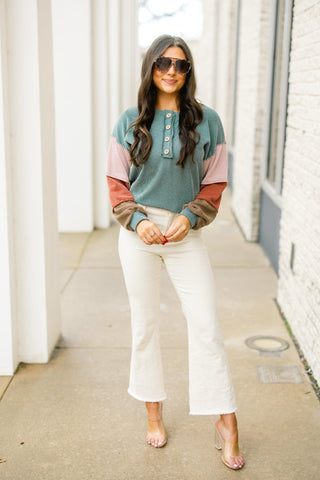 Sage And Rose Ribbed Top - Instyle Boutique