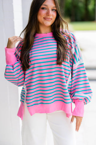 Easy Going Striped Pullover Top - Instyle Boutique