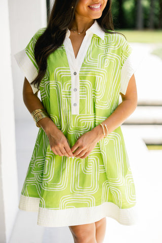 Citrus Lime Printed Dress