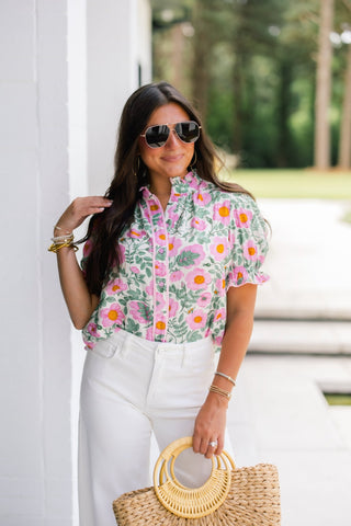 English Rose Ruffle Blouse - Instyle Boutique
