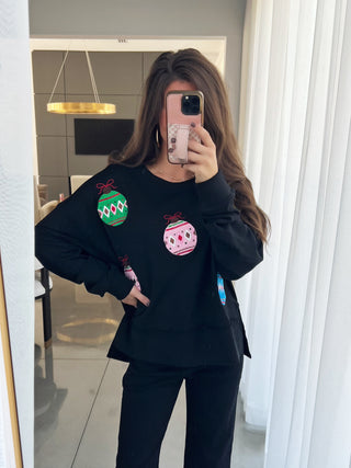 Christmas Ornament Embroidery Sweatshirt
