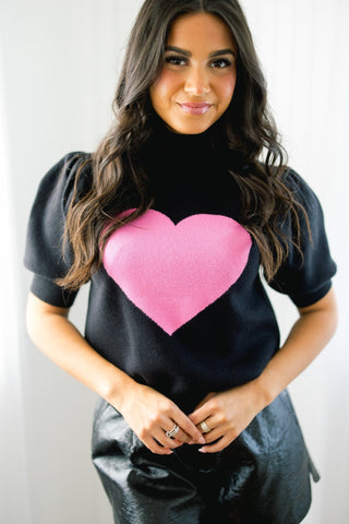 With All My Heart Puff Sleeve Sweater - Instyle Boutique