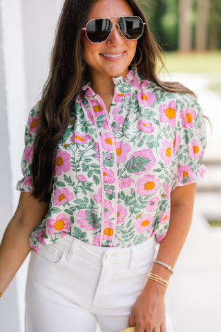 English Rose Ruffle Blouse - Instyle Boutique