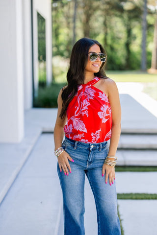 Bold Blossom Pink Top - Instyle Boutique