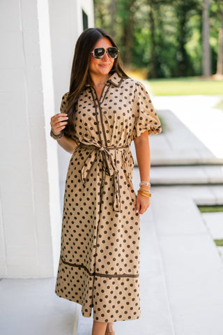 Biscotti Dot Shirtdress - Instyle Boutique