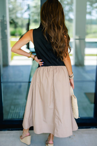 Stay Awhile Black Colorblock Dress - Instyle Boutique
