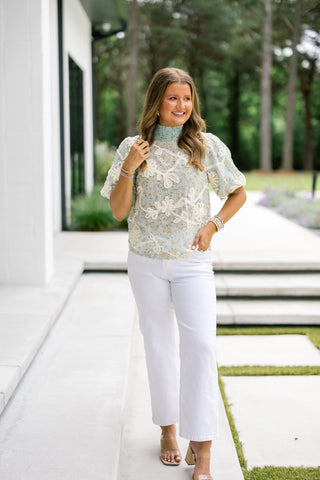 Heirloom Garden Eyelet Top - Instyle Boutique