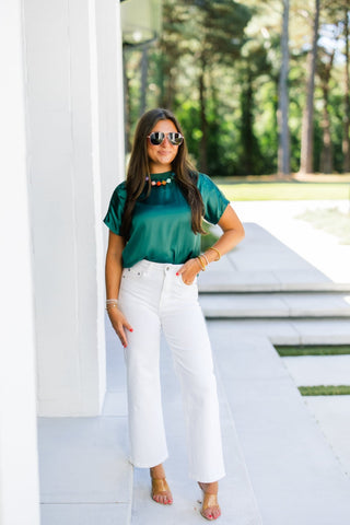 Emerald Isle Satin Top - Instyle Boutique