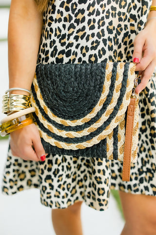 Black Straw Clutch