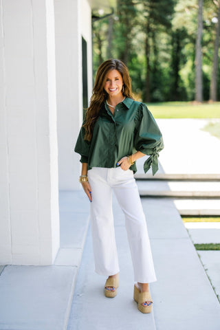 Sweet and Scalloped Olive Top - Instyle Boutique