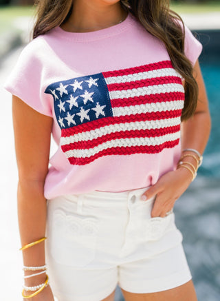 Pink Patriot Summer Sweater - Instyle Boutique