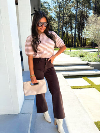 Posie Pink Striped Sweater Top