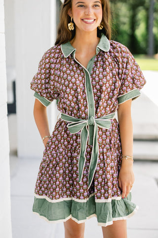 Fresh Air Brown Floral Dress