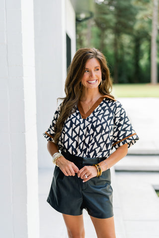 Gemma Geo Collared Top