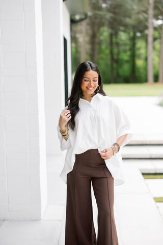 Cloud Nine Button - Down Blouse - Instyle Boutique