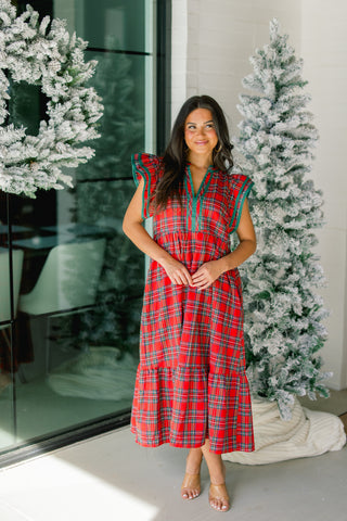 Plan Ahead Plaid Midi Dress