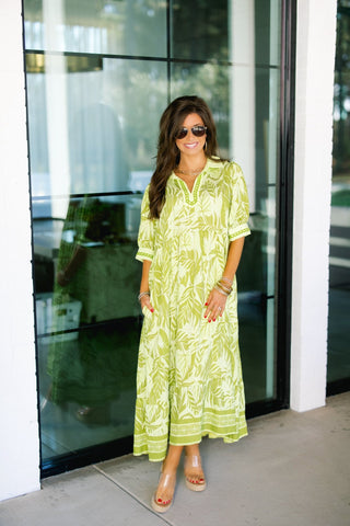 Lilly Leaf Printed Dress - Instyle Boutique