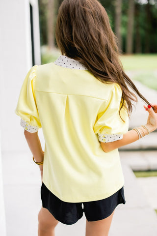 The Dot & Dash Top – Yellow - Instyle Boutique