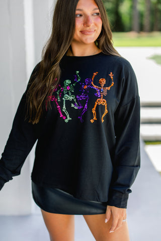 Dancing Skeletons Black Top