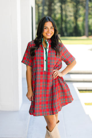Tis The Season Red Plaid Dress