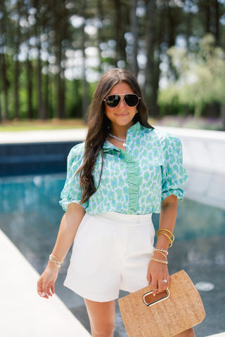 Brighter Days Green Leopard Top - Instyle Boutique