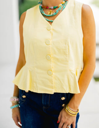 Sunshine Vibes Yellow Vest - Instyle Boutique