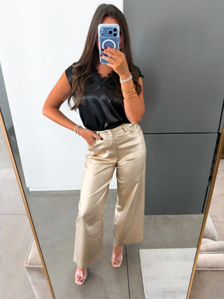 Festive Fun Gold Pants - Instyle Boutique