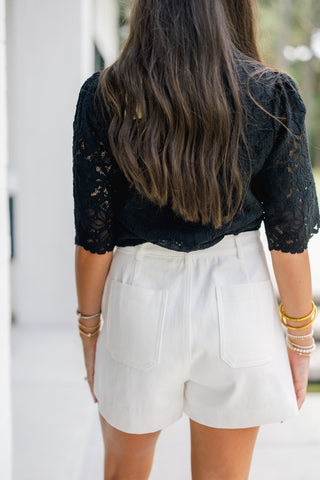 Glimmer & Go White Shorts