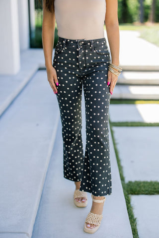 Cropped Polka Dot Demi Flare - Instyle Boutique