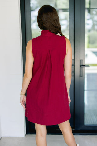 The Crimson Edit Sleeveless Dress - Instyle Boutique
