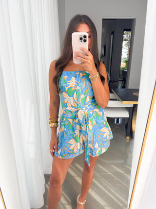 Beauty In Blue Printed Romper