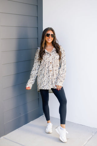 Ribbed Duck Camo Shacket - Instyle Boutique