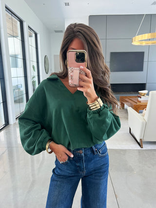 Gigi Green Fleece Top