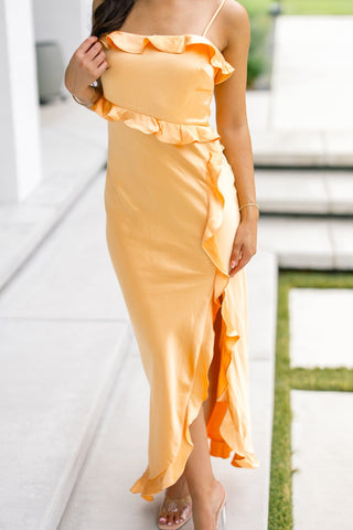 Apricot Breeze Ruffle Maxi - Instyle Boutique