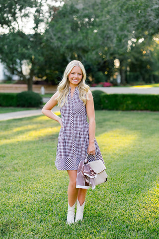 Chocolate Check Dress