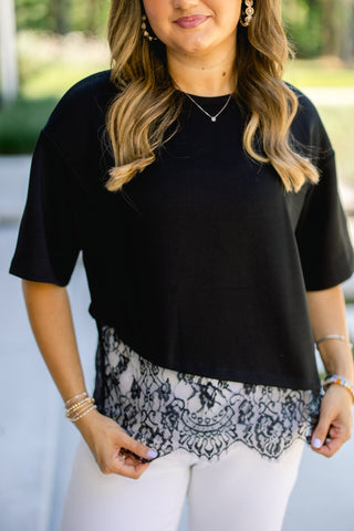 Cute and Classy Black Lace Top - Instyle Boutique
