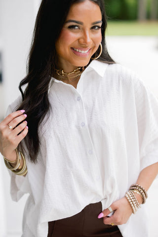 Cloud Nine Button - Down Blouse - Instyle Boutique