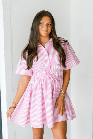 Paris Pink Striped Dress - Instyle Boutique