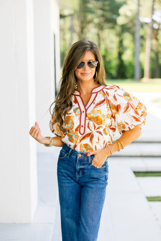 Everly Ecru Floral Top