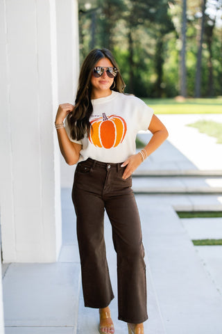 Hey Pumpkin Cream Sweater Top - Instyle Boutique