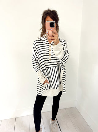 Sophie Striped Top - Black - Instyle Boutique