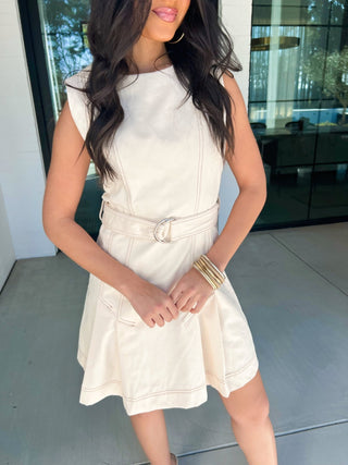 Caught You Looking Cream Dress - Instyle Boutique