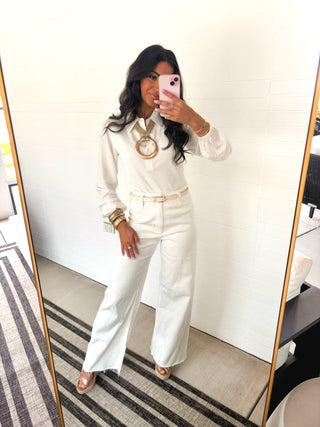 Aria Ribbed Collared Shirt - Instyle Boutique