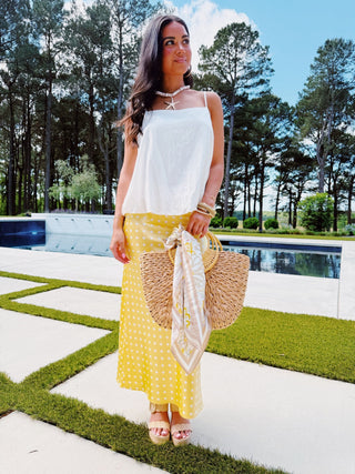 Pretty In Polka Dot Yellow Skirt - Instyle Boutique