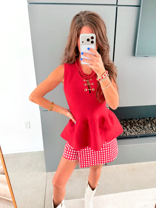 Cherry Picnic Gingham Wrap Skort - Instyle Boutique