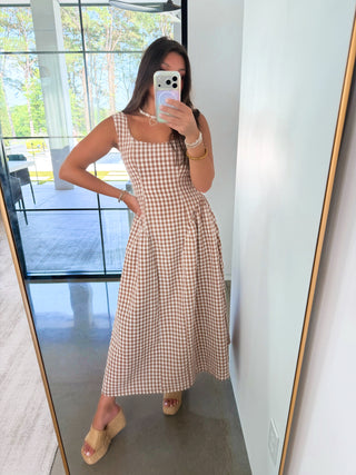 Uptown Plaid Midi Dress