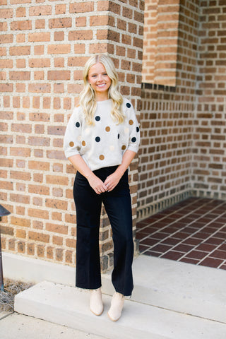 Keep It Neutral Polka Dot Sweater Top