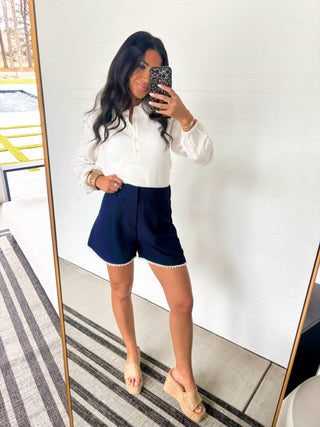 Aria Ribbed Collared Shirt - Instyle Boutique