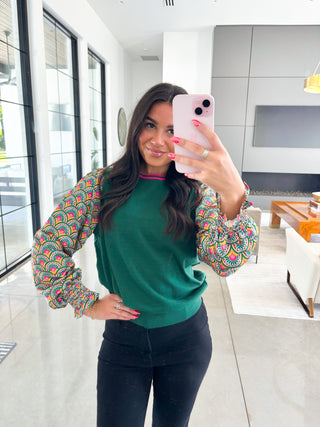 Glow Girls Green Sweater